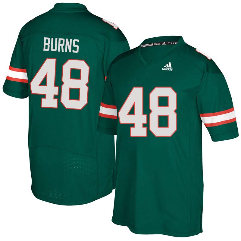 Adidas Miami Hurricanes #48 Thomas Burns College Football Jerseys Sale-Green - Click Image to Close